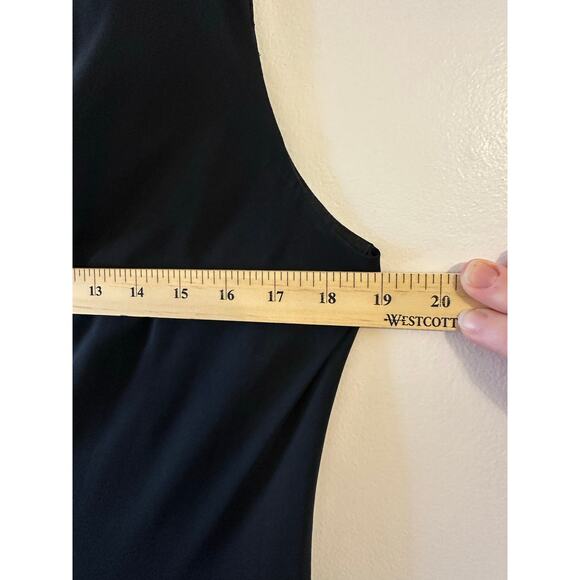 VTG Y2K Sleeveless Cowl Neck Black Ruffle Drop Waist Dark Fairy Whimsigoth Sz 10 - Picture 8 of 8